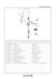 Kludi Einhandmischer mit herausziehbarem Auslauf, schematische Darstellung der Einzelteile und Artikelnummern für Montage- und Ersatzteilinformationen.
